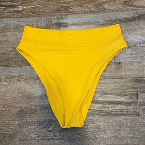 Aerie Ribbed High Cut Cheeky Bikini Bottom